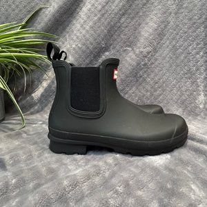 Hunter Mens Original Chelsea Pull-On Rubber Boots